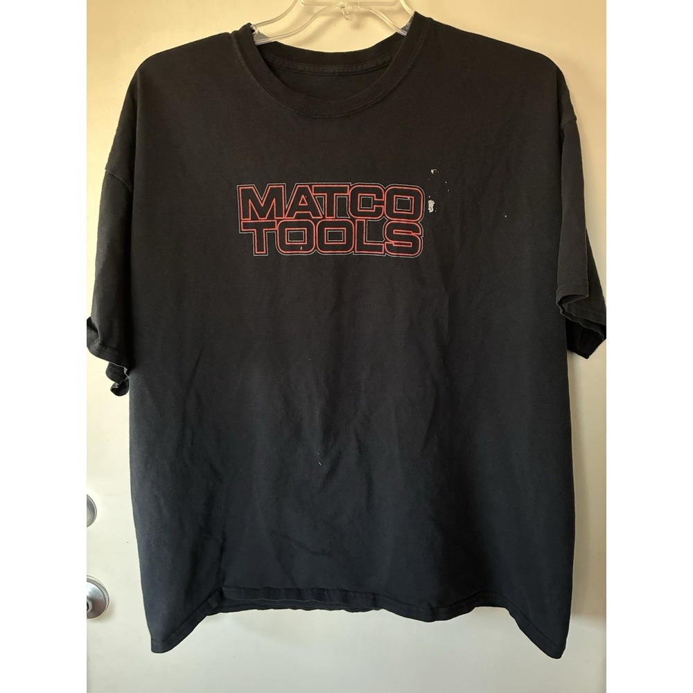 Rare Y2K Matco Tools Men's TShirt Size 2XL  Black Hot Rod Engine Blower on Back